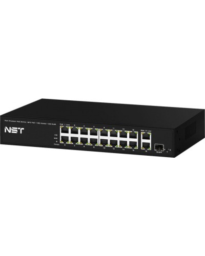 PoE коммутатор Fast Ethernet на 16 x RJ45 PoE + 2 x RJ45 GE + 1 SFP GE порта NST NS-SW-16F3G-P в Нефтеюганске Коммутаторы Pintop.ru