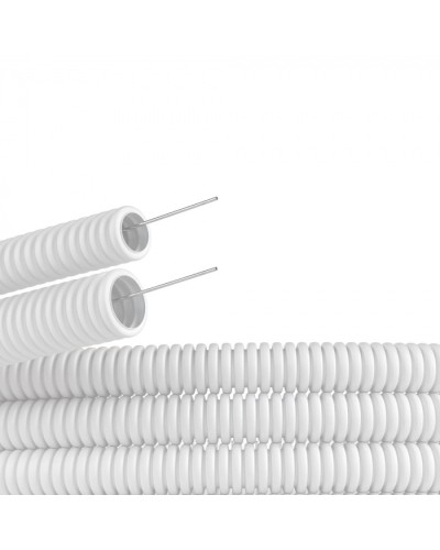 Труба ПЛЛ гибкая гофр. не содержит галогенов д.16мм, ПВ-0, с протяжкой,100м, цвет белый DKC (81816) в Нефтеюганске Труба гофрированная Pintop.ru