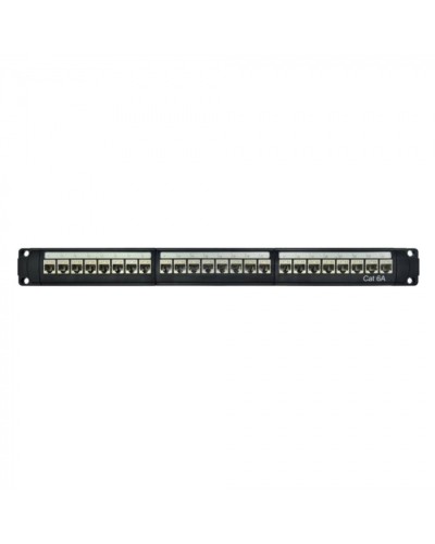Патч-панель модульная 19, 1U, CAT6A, 24 порта RJ45, экранированная DKC RN6APPF24 в Нефтеюганске Патч панель Pintop.ru