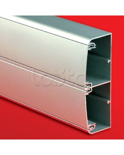 Кабель-канал алюминевый 140х50 (с 2 крышками), цвет серый металлик DKC (01499) в Нефтеюганске Кабель-канал Pintop.ru