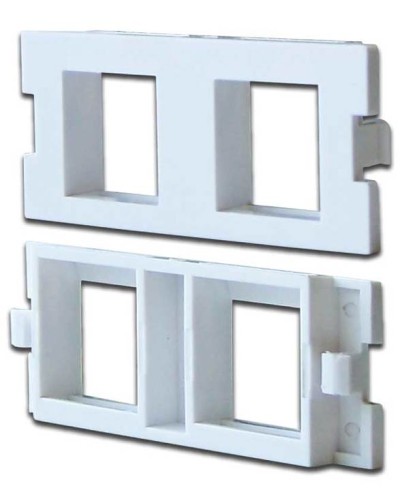 Вставка модульная на 2 кейстоуна в розетку LAN-MB, белая LANMASTER (LAN-MBP-2OK-WH) в Нефтеюганске Проходные адаптеры и розетки оптические Pintop.ru