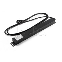 Блок розеток горизонтальный черн Hyperline (SHE19-6SH-2IEC-2.5EU)