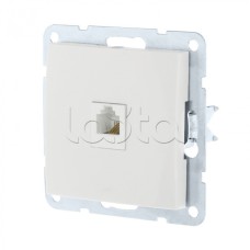 Розетка телефонная RJ-12 с накладкой (белый) LK60 Экопласт (865504-1)