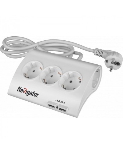 Удлинитель Navigator 71 544 NPE-USB-05-180-ESC-3X1.0 в Нефтеюганске Блоки розеток Pintop.ru