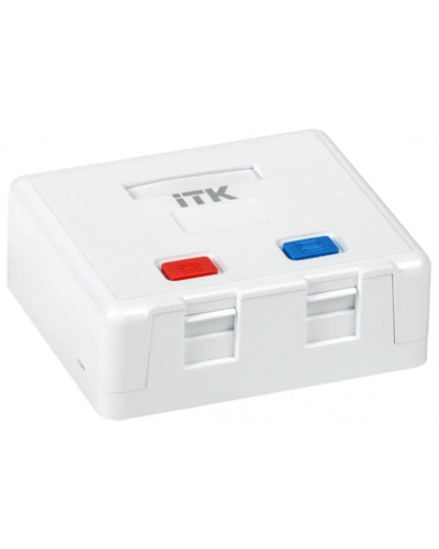Корпус настенной розетки для 2 мод. Keystone Jack ITK (CS2-022) в Нефтеюганске Коннекторы Pintop.ru