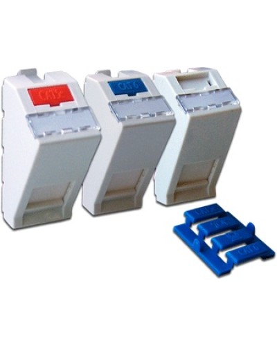 Вставка 22.5х45 на 1 кейстоун, угловая, со шторкой, маркировкой, иконками, белая LANMASTER LAN-SIP-22A-WH в Нефтеюганске Коммутационные изделия Pintop.ru