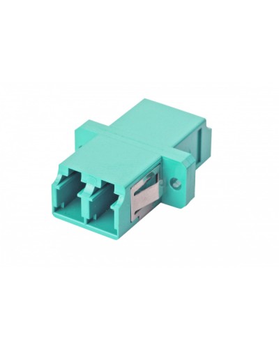 Оптический адаптер OM3, дуплекс LC, с фланцами, бирюзовый Eurolan (36A-30-2L-02AQ) в Нефтеюганске Проходные адаптеры и розетки оптические Pintop.ru
