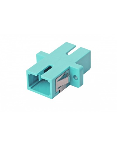 Оптический адаптер OM3, симплекс SC, с фланцами, бирюзовый Eurolan (36A-30-SC-02AQ) в Нефтеюганске Проходные адаптеры и розетки оптические Pintop.ru