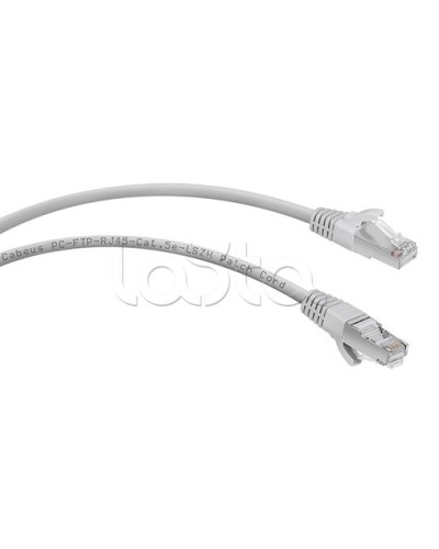 Патч-корд FTP, категория 5e, 0.3 м, LSZH, экранированный, серый Cabeus PC-FTP-RJ45-Cat.5e-0.3m-LSZH в Нефтеюганске Патчкорды (медные) Pintop.ru