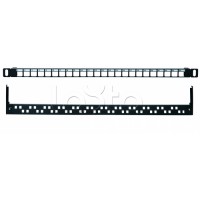 Коммутационная панель 19” наборная, UTP, 0,5U, 24 порта, черный Eurolan (27B-00-24-05BL)