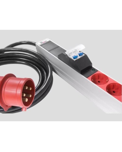 Верт блок розеток, мониторинг, измерение, 3 фазы 16А, 30S, 2100 мм, вх IEC 309, шнур 3м REM R-MC8-3x16-30S-MI-2100-3-3PN в Нефтеюганске Блоки розеток Pintop.ru