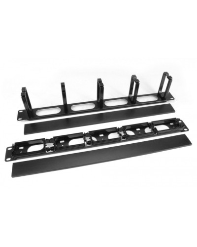 Кабельный организатор с пластиковыми кольцами с крышкой, 19, 1U Hyperline CM-1U-5R-PL-COV в Нефтеюганске Аксессуары для стоек и шкафов Pintop.ru
