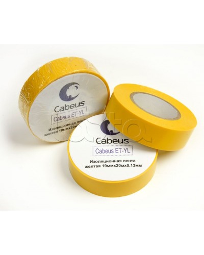 Лента изоляционная (желтая) Cabeus ET-YL в Нефтеюганске Аксессуары для кабель-канала Pintop.ru
