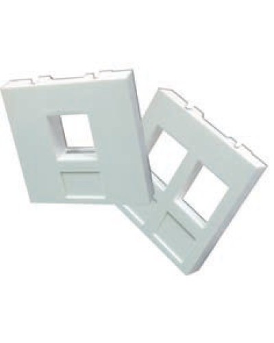 Вставка 45x45 на 2 кейстоуна, со шторками, маркировкой и иконками, белая LANMASTER LAN-SIP-24М-WH в Нефтеюганске Аксессуары для кабель-канала Pintop.ru