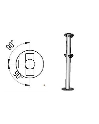 Стойкаограждения с отверстием под фиксаторТ-образная Oxgard Стойкаограждения с отверстием под фиксатор Т-образная (ВЗР 1996.09.32) в Нефтеюганске Ограждения Pintop.ru