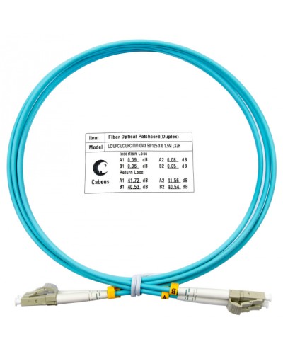 Шнур оптический duplex LC-LC 50/125 MM OM3 1.5 м LSZH Cabeus FOP-50-LC-LC-1.5M в Нефтеюганске Патч-корды и пигтейлы Pintop.ru