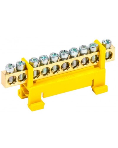 Шина PE земля на DIN-изол тип Стойка ШНИ-6х9-10-С-Ж IEK YNN10-69-10P-K05 в Нефтеюганске Клеммные колодки Pintop.ru