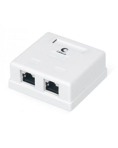 Розетка компьютерная RJ-45(8P8C), категория 6, экранированная, двойная, внешняя, Krone type Cabeus WS-8P8C-Cat.6-SH-2 в Нефтеюганске Розетки компьютерные и телефонные Pintop.ru