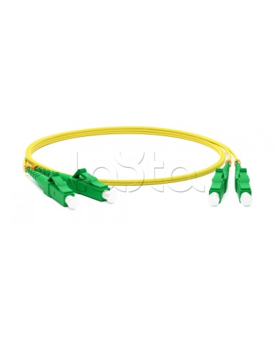 Патч-корд волоконно-оптический одномодовый SM 9/125 (OS2), LC/APC-LC/APC, duplex, LSZH, 1 м Hyperline FC-D2-9-LC/AR-LC/AR-H-1M-LSZH-YL в Нефтеюганске Патч-корды оптические Pintop.ru