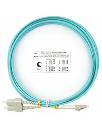 Шнур оптический duplex LC-SC 50/125 MM OM3 3 м LSZH Cabeus FOP-50-LC-SC-3M в Нефтеюганске Патч-корды оптические Pintop.ru