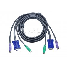 КВМ-кабель тонкий с интерфейсами PS/2, VGA (1.8м) ATEN 2L-5002P/C