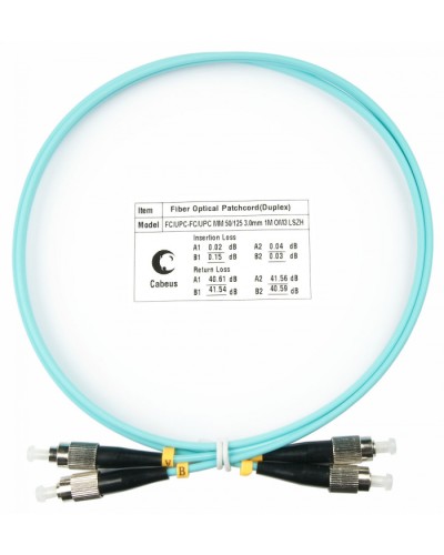 Шнур оптический duplex FC-FC 50/125 mm OM3 1м LSZH Cabeus FOP-50-FC-FC-1m в Нефтеюганске Патч-корды и пигтейлы Pintop.ru
