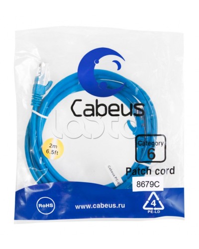 Патч-корд U/UTP Cabeus PC-UTP-RJ45-Cat.6-2m-BL-LSZH в Нефтеюганске Патчкорды (медные) Pintop.ru