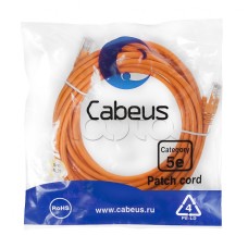 Патч-корд медный U/UTP кат.5е (5м) LSZH (оранжевый) Cabeus (PC-UTP-RJ45-Cat.5e-5m-OR-LSZH)