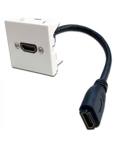 Вставка Mosaic 45x45 с адаптером HDMI с удлинителем, мама-мама, белая LANMASTER (LAN-SIP-23HDMI-WH) в Нефтеюганске Проходные адаптеры и розетки оптические Pintop.ru