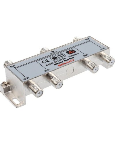 Делитель ТВх6 под F-разъем, 5-1000МГц, Silver (7 F-разъемов в комплекте) REXANT 05-6104 в Нефтеюганске Системы видеонаблюдения Pintop.ru
