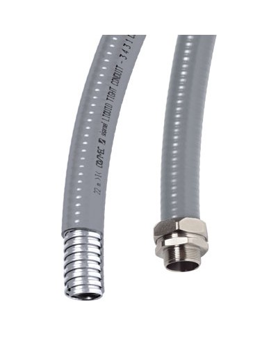 Металлорукав DN 15мм в гладкой ПВХ изоляции, Dвн 15,5 мм, Dнар 21,0, IP66, 50 м, цвет серый DKC 6070R-16 в Нефтеюганске Крепежные изделия Pintop.ru