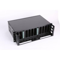 Бокс 19" на 12 кассет MPO, 3U, черный LANMASTER LAN-FOBM-12MCS-3U