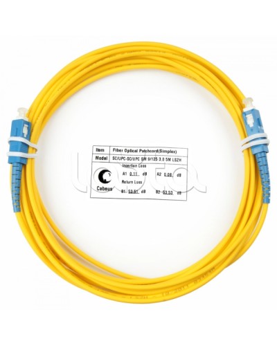 Шнур оптический simplex SC-SC 9/125 SM 5 м LSZH Cabeus FOP(s)-9-SC-SC-5M в Нефтеюганске Патч-корды оптические Pintop.ru