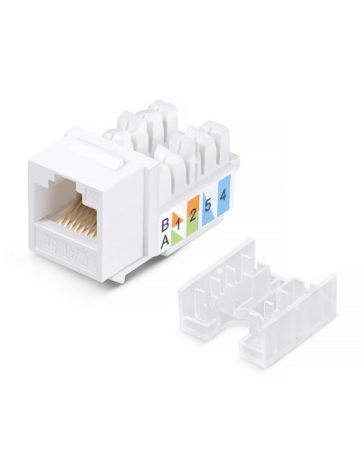 Вставка Keystone Jack RJ-45, категория 5e, заделка 110 тип, белая, со стяжкой Cabeus KJ-RJ45-Cat.5e-90-SW в Нефтеюганске Модули Keystone Pintop.ru