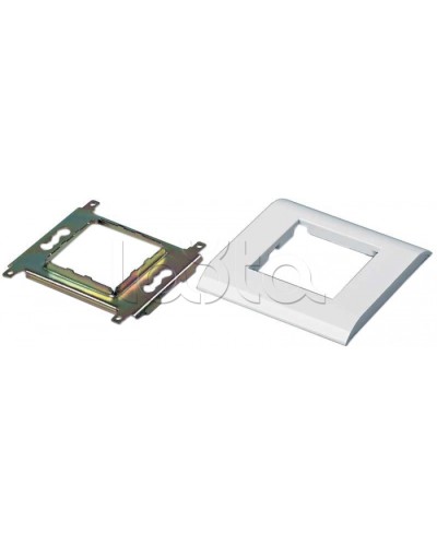 Панель лицевая 80х80 мм для модулей Mosaic 45x45 мм, металлический каркас Hyperline FP-M45-1-WH в Нефтеюганске Аксессуары для кабель-канала Pintop.ru