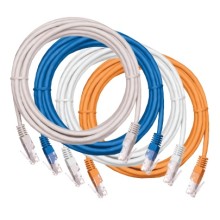 Шнур коммутационный NETLAN U/UTP 4 пары, Кат.5е (Класс D), 100МГц, 2хRJ45/8P8C, T568B, заливной, многожильный, BC (чистая медь), PVC нг(B), оранжевый, 1,5м, уп-ка 10шт. NETLAN EC-PC4UD55B-BC-PVC-015-OR-10