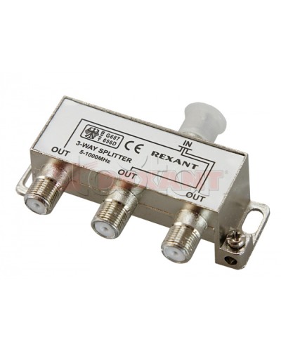 Делитель телевизионный ТВх3 под F разъём 5-1000 МГц (10шт/уп) REXANT 05-6002 в Нефтеюганске Системы видеонаблюдения Pintop.ru