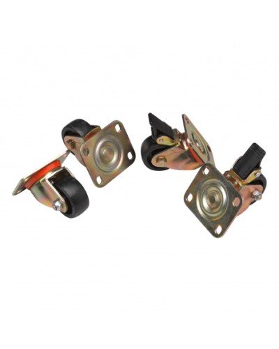 Комплект роликов, 2 шт с тормозом, 2 обычных, нагрузка 150 кг на ролик Datarex DR-460000 в Нефтеюганске Ролики для шкафов и стоек Pintop.ru