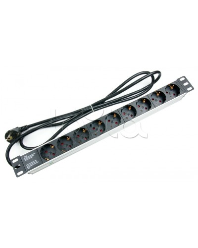 Блок на 9 розеток EU горизонтальный для 19 шкафов Cabeus (PDU-9P-2EU) в Нефтеюганске Блоки розеток Pintop.ru