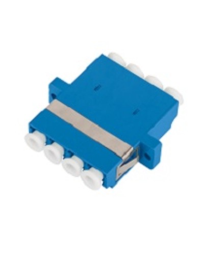 Адаптер NIKOMAX волоконно-оптический, соединительный, одномодовый, стандарта OS2, LC/UPC-LC/UPC, квадро, пластиковый, без шторки, с фланцами, синий, уп-ка 2шт. в Нефтеюганске Проходные адаптеры и розетки оптические Pintop.ru