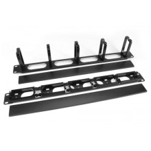 Кабельный организатор с пластиковыми кольцами с крышкой, 19", 1U Hyperline CM-1U-5R-PL-COV