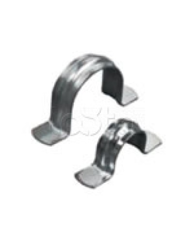 Скоба оцинкованная двухлапковая без монтажного отверстия, для трубы D25мм (1уп = 100шт) Экопласт (43627) в Нефтеюганске Держатели, клипсы, скобы Pintop.ru