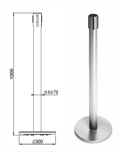 Стойка ограждения передвижная с ремнем Oxgard Стойка ограждения передвижная с ремнем (5 метров красный) (ВЗР2387.06) в Нефтеюганске Ограждения Pintop.ru