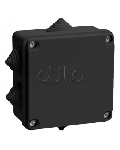 Коробка расп. КМ41234 100х100х50мм IP55 6 вв. черная IEK (UKO11-100-100-050-K02-55) в Нефтеюганске Распределительные коробки Pintop.ru