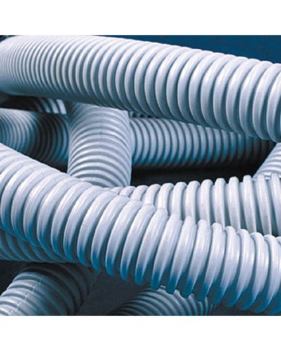 Труба ПВХ гибкая гофр. д.20мм, лёгкая с протяжкой, 25м, цвет серый DKC 9192025 в Нефтеюганске Гладкая труба Pintop.ru