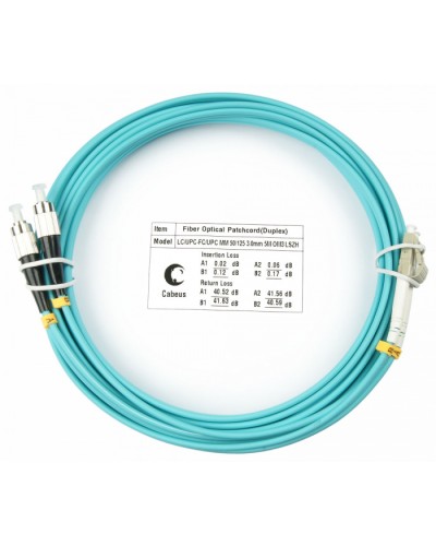Шнур оптический duplex LC-FC 50/125 mm OM3 15м LSZH Cabeus FOP-50-LC-FC-15m в Нефтеюганске Патч-корды и пигтейлы Pintop.ru