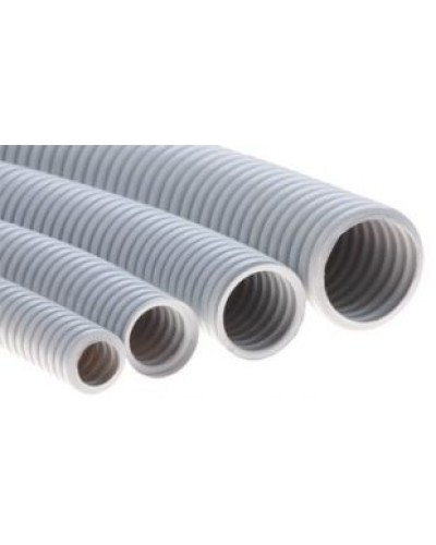 Труба ПВХ гибкая гофрированная д.25мм, тяжёлая без протяжки, 50м, цвет серый DKC 90525 в Нефтеюганске Труба гофрированная Pintop.ru