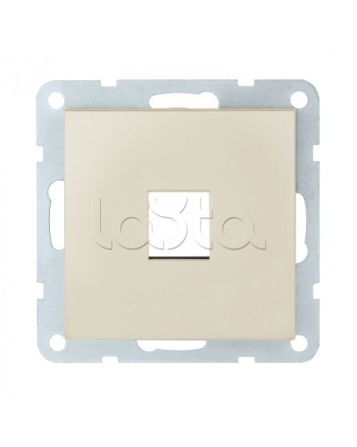 Накладка с суппортом розетки комп. и телеф. на 1 вход (бежевый матовый) БЕЗ механизма LK80 Экопласт (846102-0) в Нефтеюганске Розетки компьютерные и телефонные Pintop.ru