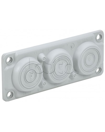 TITAN Ввод кабельный мембр. 6 отв. d=6-59мм IP65 серый IEK (TI-00D-MC-006-65) в Нефтеюганске Аксессуары для стоек и шкафов Pintop.ru