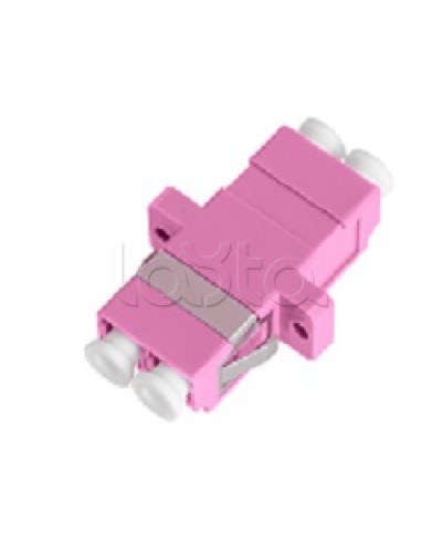Адаптер NIKOMAX волоконно-оптический, соединительный, многомодовый, стандарта OM4, LC/UPC-LC/UPC, двойной, пластиковый, без шторки, с фланцами, маджента, уп-ка 2шт. NIKOMAX (NMF-OA2M4-FN-LCU-LCU-MG-2) в Нефтеюганске Проходные адаптеры и розетки оптические 